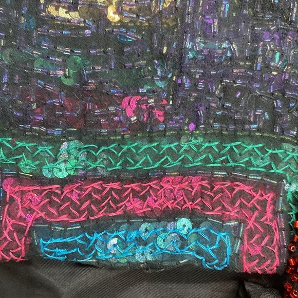 Vintage‎ Beaded Cocktail Mini Dress - Picture 9 of 16